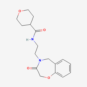 molecular formula C17H22N2O4 B2612982 N-(2-(3-oxo-2,3-dihydrobenzo[f][1,4]oxazepin-4(5H)-yl)ethyl)tetrahydro-2H-pyran-4-carboxamide CAS No. 1903437-42-2