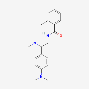 molecular formula C20H27N3O B2612985 N-(2-(dimethylamino)-2-(4-(dimethylamino)phenyl)ethyl)-2-methylbenzamide CAS No. 946340-08-5