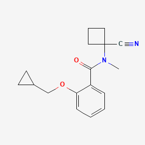 molecular formula C17H20N2O2 B2613000 N-(1-cyanocyclobutyl)-2-(cyclopropylmethoxy)-N-methylbenzamide CAS No. 1797102-56-7
