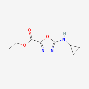 molecular formula C8H11N3O3 B2613003 Ethyl 5-(cyclopropylamino)-1,3,4-oxadiazole-2-carboxylate CAS No. 2094327-70-3