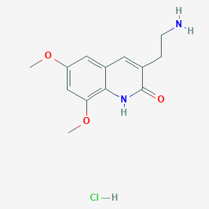 molecular formula C13H17ClN2O3 B2613007 3-(2-Aminoethyl)-6,8-dimethoxy-1,2-dihydroquinolin-2-one hydrochloride CAS No. 1266689-24-0