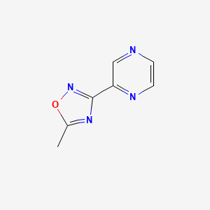 molecular formula C7H6N4O B2613008 5-Methyl-3-(pyrazin-2-yl)-1,2,4-oxadiazole CAS No. 51285-07-5