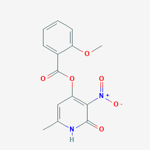 molecular formula C14H12N2O6 B2613013 (6-甲基-3-硝基-2-氧代-1H-吡啶-4-基) 2-甲氧基苯甲酸酯 CAS No. 868679-55-4