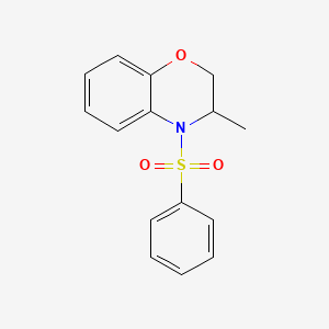 molecular formula C15H15NO3S B2613018 3-methyl-4-(phenylsulfonyl)-3,4-dihydro-2H-1,4-benzoxazine CAS No. 478031-97-9