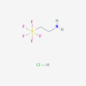 molecular formula C2H7ClF5NS B2613021 2-(五氟-λ6-硫代)乙胺；盐酸盐 CAS No. 2470437-67-1