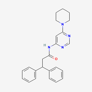 molecular formula C24H26N4O B2613022 3,3-diphenyl-N-(6-(piperidin-1-yl)pyrimidin-4-yl)propanamide CAS No. 1396811-83-8