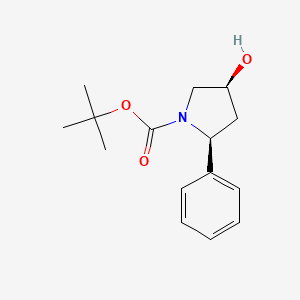 molecular formula C15H21NO3 B2613023 (2S,4S)-tert-butyl 4-hydroxy-2-phenylpyrrolidine-1-carboxylate CAS No. 635724-45-7