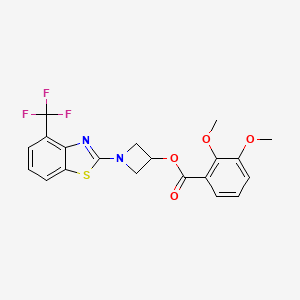 molecular formula C20H17F3N2O4S B2613026 1-(4-(Trifluoromethyl)benzo[d]thiazol-2-yl)azetidin-3-yl 2,3-dimethoxybenzoate CAS No. 1396874-84-2