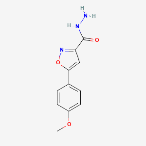 molecular formula C11H11N3O3 B2613028 5-(4-Methoxyphenyl)isoxazole-3-carbohydrazide CAS No. 763109-56-4