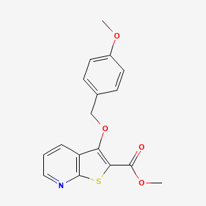 molecular formula C17H15NO4S B2613031 Methyl 3-[(4-methoxybenzyl)oxy]thieno[2,3-b]pyridine-2-carboxylate CAS No. 338756-97-1