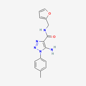 molecular formula C15H15N5O2 B2613033 5-amino-N-(furan-2-ylmethyl)-1-(4-methylphenyl)-1H-1,2,3-triazole-4-carboxamide CAS No. 887690-59-7