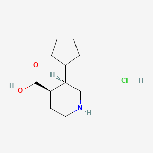molecular formula C11H20ClNO2 B2613052 (3R,4R)-3-Cyclopentylpiperidine-4-carboxylic acid;hydrochloride CAS No. 2375248-36-3