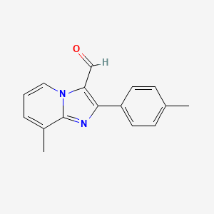 molecular formula C16H14N2O B2613057 8-甲基-2-(4-甲苯基)咪唑并[1,2-a]吡啶-3-甲醛 CAS No. 524724-74-1