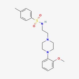 molecular formula C20H27N3O3S B2613067 N-{2-[4-(2-甲氧基苯基)哌嗪-1-基]乙基}-4-甲基苯磺酰胺 CAS No. 793671-98-4