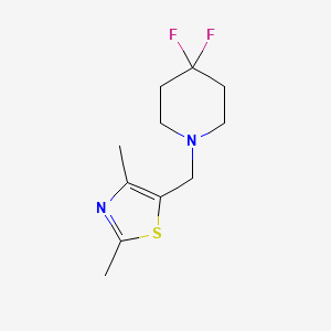 molecular formula C11H16F2N2S B2613071 5-[(4,4-Difluoropiperidin-1-yl)methyl]-2,4-dimethyl-1,3-thiazole CAS No. 2325934-32-3