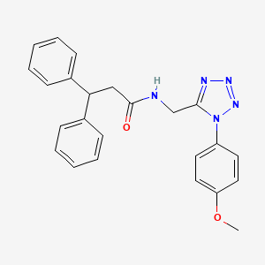 molecular formula C24H23N5O2 B2613086 N-((1-(4-甲氧基苯基)-1H-四唑-5-基)甲基)-3,3-二苯基丙酰胺 CAS No. 897614-91-4