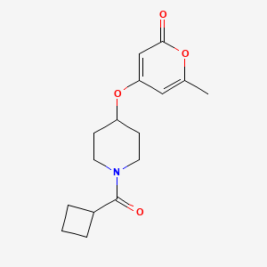 molecular formula C16H21NO4 B2613087 4-((1-(cyclobutanecarbonyl)piperidin-4-yl)oxy)-6-methyl-2H-pyran-2-one CAS No. 1798491-59-4