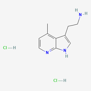 molecular formula C10H15Cl2N3 B2613089 2-{4-甲基-1H-吡咯并[2,3-b]吡啶-3-基}乙胺二盐酸盐 CAS No. 5130-51-8