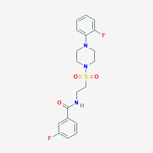 molecular formula C19H21F2N3O3S B2613091 3-fluoro-N-[2-[4-(2-fluorophenyl)piperazin-1-yl]sulfonylethyl]benzamide CAS No. 897613-55-7