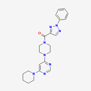 molecular formula C22H26N8O B2613092 (2-苯基-2H-1,2,3-三唑-4-基)(4-(6-(哌啶-1-基)嘧啶-4-基)哌嗪-1-基)甲酮 CAS No. 1207004-27-0