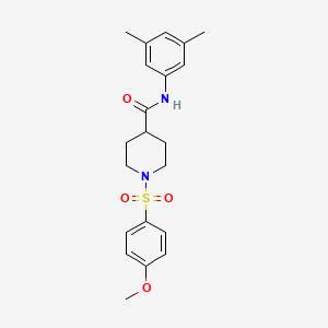 molecular formula C21H26N2O4S B2613093 N-(3,5-二甲苯基)-1-(4-甲氧苯基)磺酰基哌啶-4-甲酰胺 CAS No. 923426-55-5