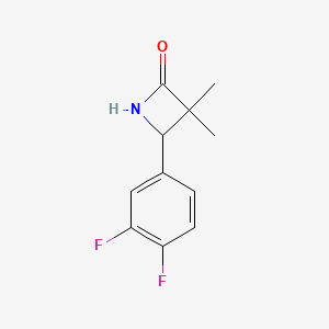 molecular formula C11H11F2NO B2613098 4-(3,4-二氟苯基)-3,3-二甲基氮杂乙啶-2-酮 CAS No. 1876240-21-9