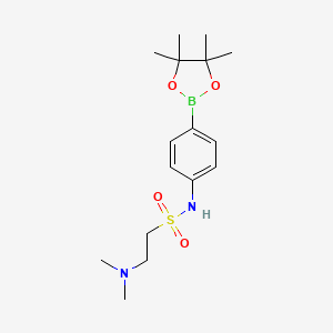 molecular formula C16H27BN2O4S B2613101 Ethanesulfonamide, 2-(dimethylamino)-N-[4-(4,4,5,5-tetramethyl-1,3,2-dioxaborolan-2-yl)phenyl]- CAS No. 756520-90-8