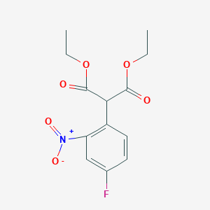 molecular formula C13H14FNO6 B2613104 Diethyl 2-(4-fluoro-2-nitrophenyl)malonate CAS No. 147124-35-4