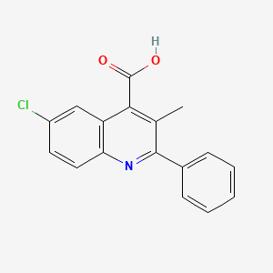 molecular formula C17H12ClNO2 B2613118 6-Chloro-3-methyl-2-phenylquinoline-4-carboxylic acid CAS No. 154869-06-4