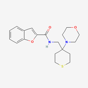 molecular formula C19H24N2O3S B2613120 N-[(4-Morpholin-4-ylthian-4-yl)methyl]-1-benzofuran-2-carboxamide CAS No. 2380173-13-5