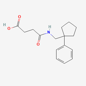 molecular formula C16H21NO3 B2613122 4-Oxo-4-{[(1-phenylcyclopentyl)methyl]amino}-butanoic acid CAS No. 397845-86-2