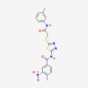 4-methyl-3-nitro-N-(5-((2-oxo-2-(m-tolylamino)ethyl)thio)-1,3,4-thiadiazol-2-yl)benzamide