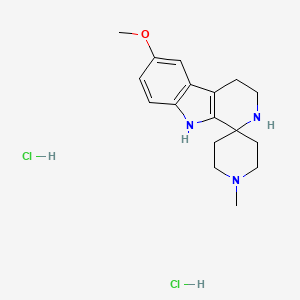 molecular formula C17H25Cl2N3O B2613130 Spiro-[N-methylpiperidine-4',1-(1,2,3,4-tetrahydro-6-methoxy-beta-carboline)] dihydrochloride CAS No. 5997-39-7