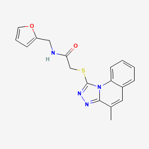 molecular formula C18H16N4O2S B2613140 N-(furan-2-ylmethyl)-2-[(4-methyl-[1,2,4]triazolo[4,3-a]quinolin-1-yl)sulfanyl]acetamide CAS No. 460321-08-8
