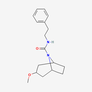 molecular formula C17H24N2O2 B2613142 (1R,5S)-3-甲氧基-N-苯乙基-8-氮杂双环[3.2.1]辛烷-8-羧酰胺 CAS No. 2320177-01-1