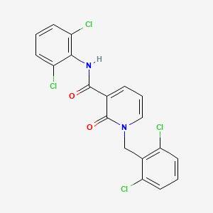 molecular formula C19H12Cl4N2O2 B2613150 1-(2,6-dichlorobenzyl)-N-(2,6-dichlorophenyl)-2-oxo-1,2-dihydro-3-pyridinecarboxamide CAS No. 478048-19-0