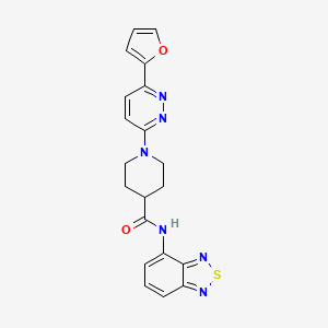 molecular formula C20H18N6O2S B2613156 N-(benzo[c][1,2,5]thiadiazol-4-yl)-1-(6-(furan-2-yl)pyridazin-3-yl)piperidine-4-carboxamide CAS No. 1251610-06-6
