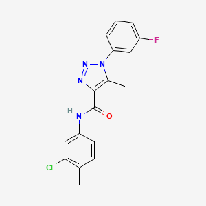 molecular formula C17H14ClFN4O B2613172 N-(3-氯-4-甲基苯基)-1-(3-氟苯基)-5-甲基-1H-1,2,3-三唑-4-甲酰胺 CAS No. 866872-11-9