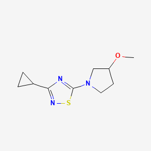 molecular formula C10H15N3OS B2613181 3-Cyclopropyl-5-(3-methoxypyrrolidin-1-yl)-1,2,4-thiadiazole CAS No. 2097903-86-9