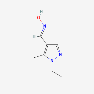 molecular formula C7H11N3O B2613187 1-乙基-5-甲基-1H-吡唑-4-甲醛肟 CAS No. 956186-92-8