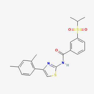 molecular formula C21H22N2O3S2 B2613191 N-(4-(2,4-dimethylphenyl)thiazol-2-yl)-3-(isopropylsulfonyl)benzamide CAS No. 919862-33-2