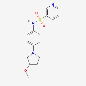 molecular formula C16H19N3O3S B2613196 N-(4-(3-methoxypyrrolidin-1-yl)phenyl)pyridine-3-sulfonamide CAS No. 1798037-11-2
