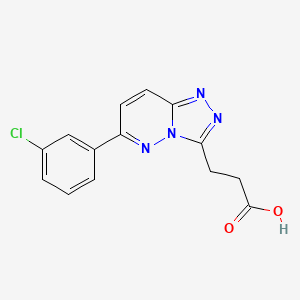 molecular formula C14H11ClN4O2 B2613203 3-[6-(3-Chlorophenyl)[1,2,4]triazolo[4,3-b]pyridazin-3-yl]propanoic acid CAS No. 1255782-22-9