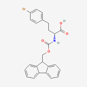 molecular formula C25H22BrNO4 B2613212 (R)-4-(4-Bromo-phenyl)-2-(9H-fluoren-9-ylmethoxycarbonylamino)-butyric acid CAS No. 1260615-07-3