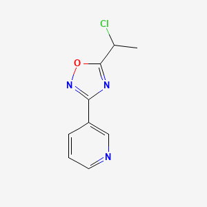 molecular formula C9H8ClN3O B2613217 3-[5-(1-Chloroethyl)-1,2,4-oxadiazol-3-yl]pyridine CAS No. 923694-00-2