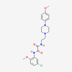 molecular formula C22H27ClN4O4 B2613241 N1-(5-氯-2-甲氧基苯基)-N2-(2-(4-(4-甲氧基苯基)哌嗪-1-基)乙基)草酰胺 CAS No. 1049570-76-4
