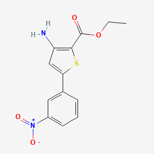 molecular formula C13H12N2O4S B2613244 Ethyl 3-amino-5-(3-nitrophenyl)thiophene-2-carboxylate CAS No. 730949-83-4