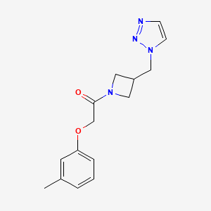 molecular formula C15H18N4O2 B2613267 2-(3-Methylphenoxy)-1-[3-(triazol-1-ylmethyl)azetidin-1-yl]ethanone CAS No. 2310158-85-9