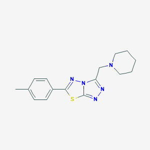 molecular formula C16H19N5S B261327 6-(4-Methylphenyl)-3-(piperidin-1-ylmethyl)[1,2,4]triazolo[3,4-b][1,3,4]thiadiazole 
