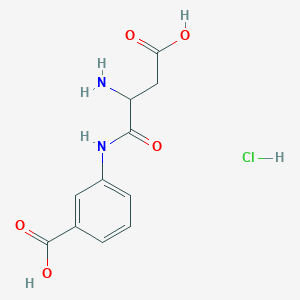 molecular formula C11H13ClN2O5 B2613273 3-[(2-Amino-3-carboxypropanoyl)amino]benzoic acid;hydrochloride CAS No. 2460754-31-6